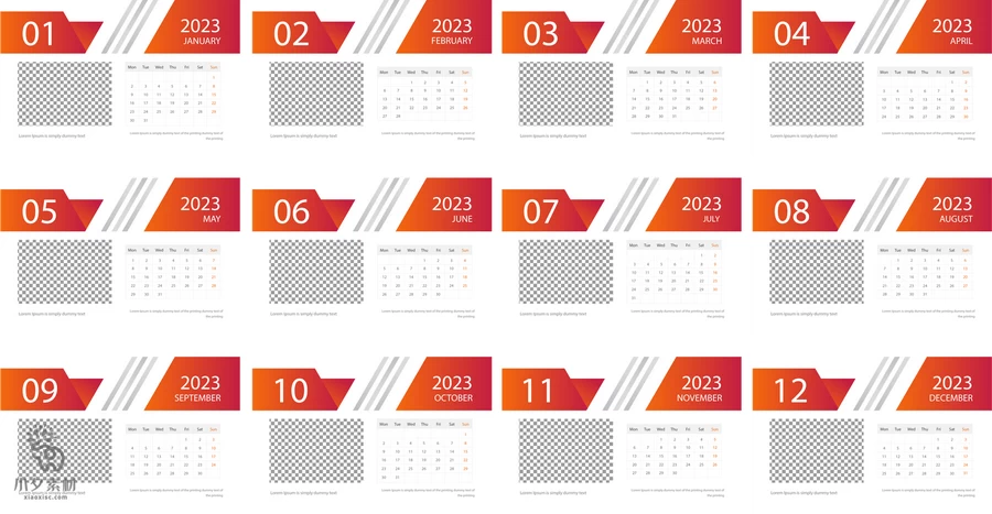 公司企业科技感简约2023年日历挂历台历年历模板AI矢量设计素材【102】